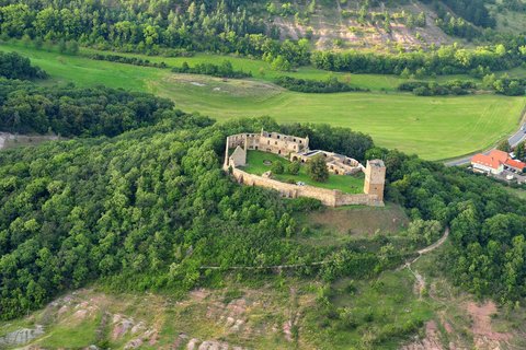 Foto Burg Drei Gleichen, Luftaufnahme 